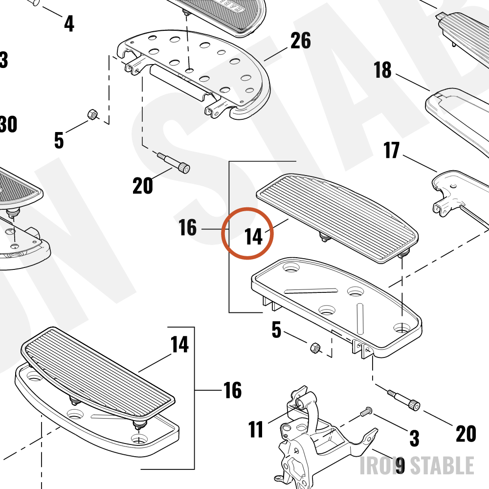 Harley-Davidson Guard, Heel Pad, X