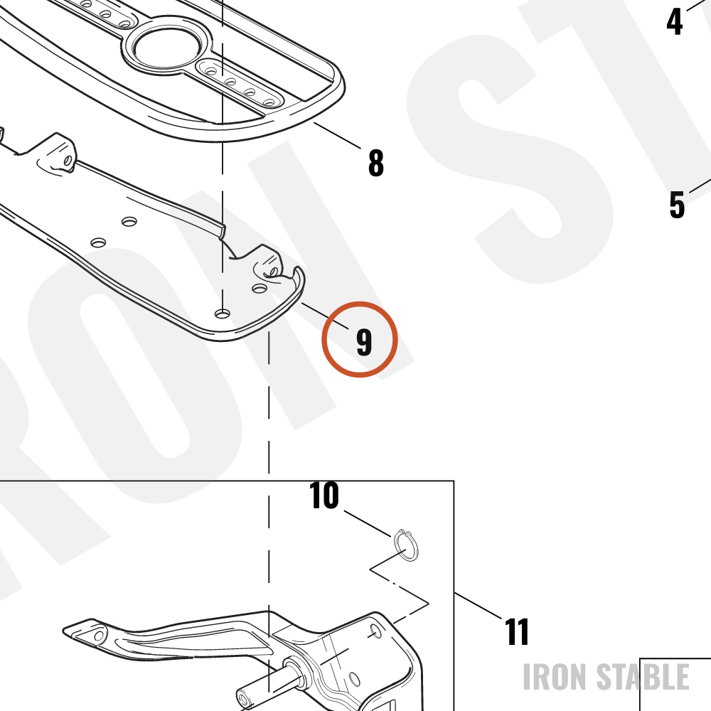 Harley-Davidson Footboard Bottom, Rt