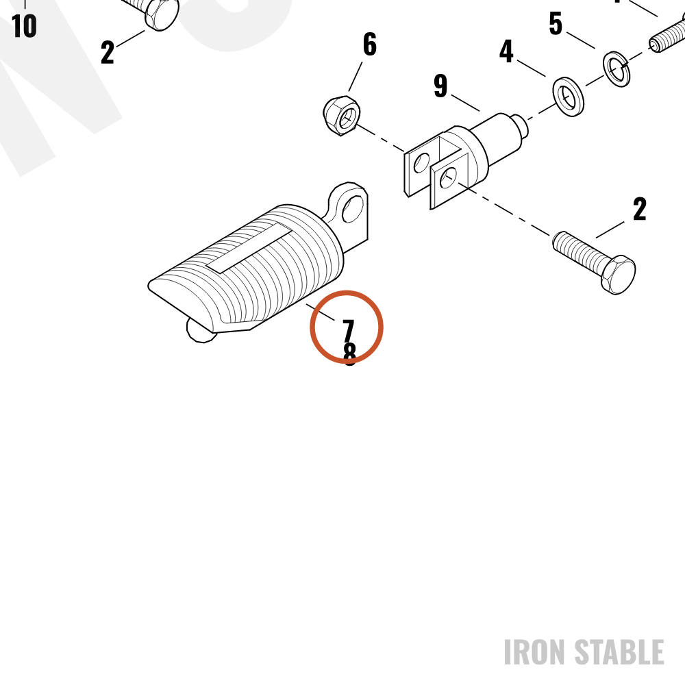 Harley-Davidson Rubber Assembly, Rh/Ftrest