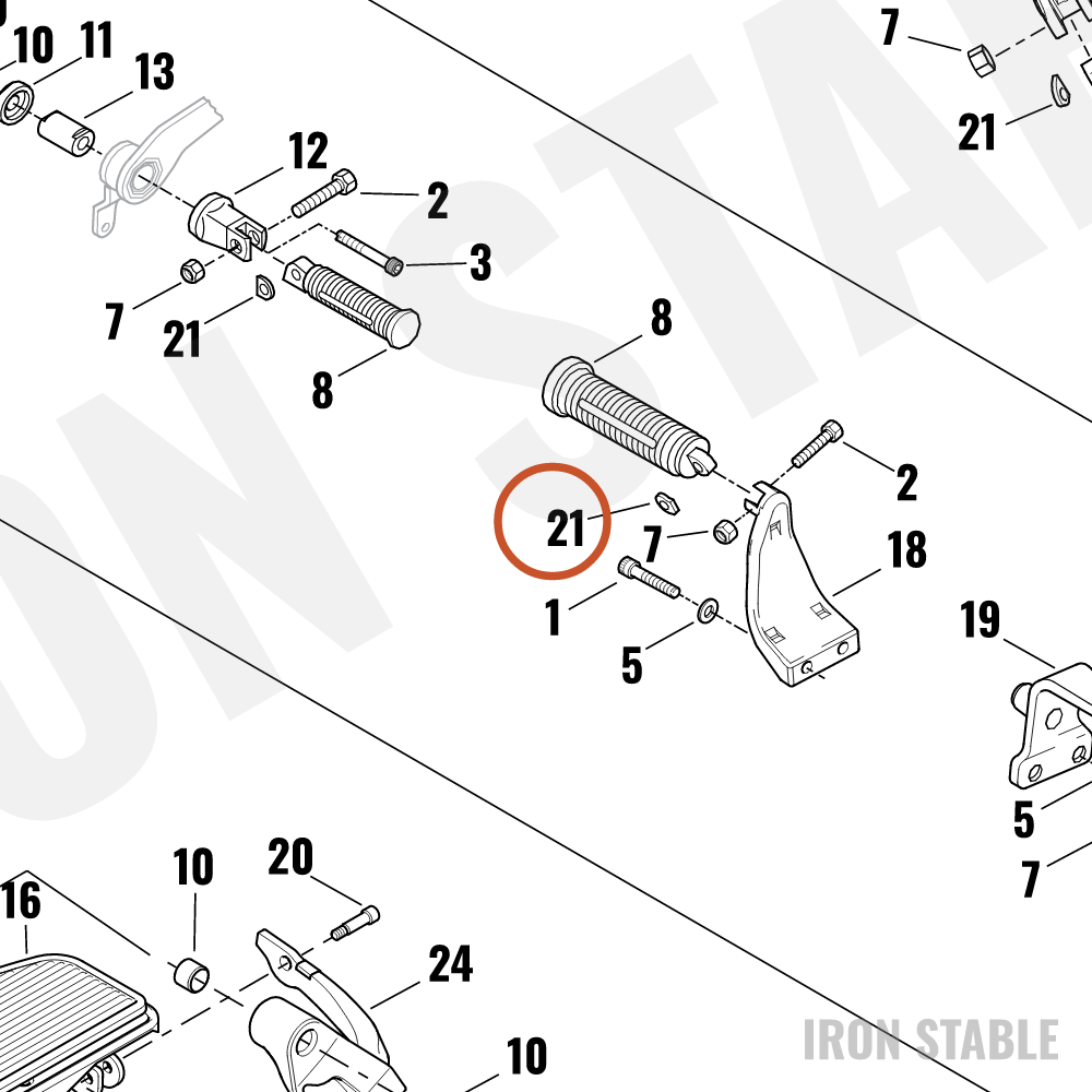 Harley-Davidson Pedal, Brake, Springwasher