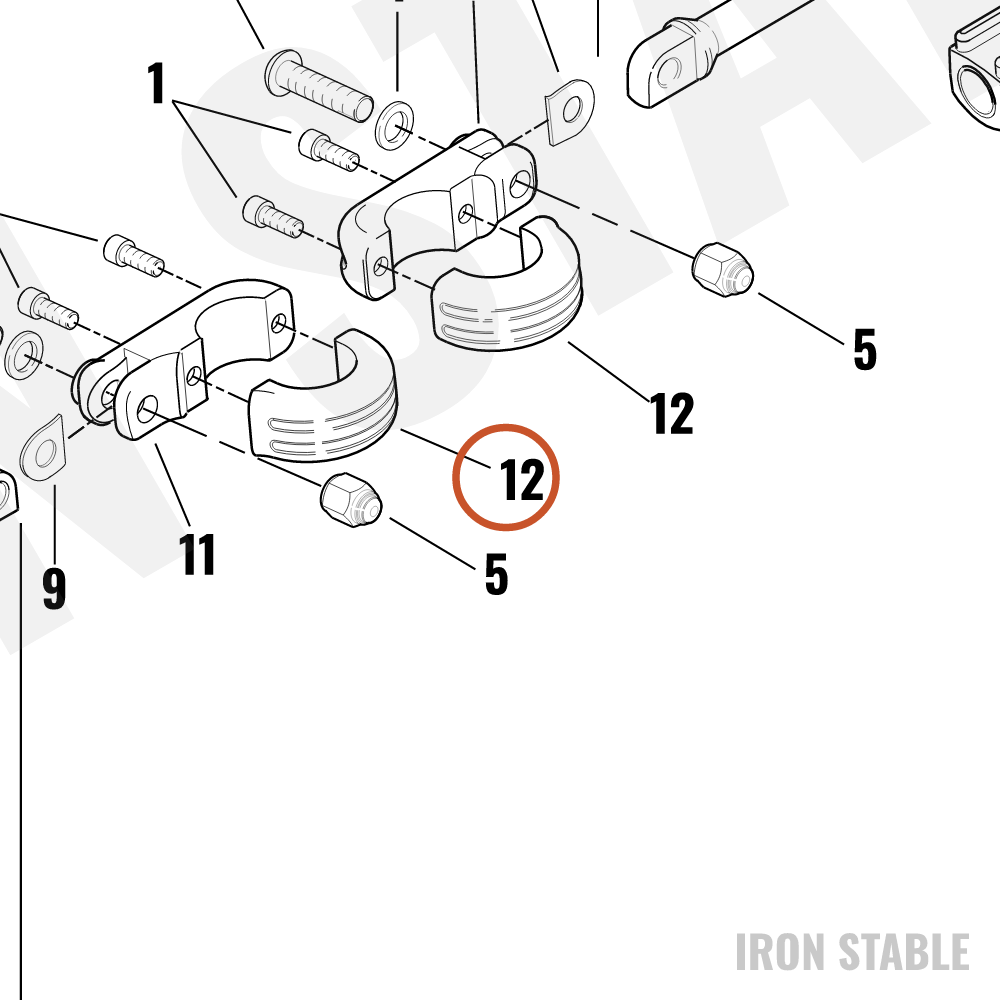 Harley-Davidson Mounting Clamp, Footpeg 2 Eng Grd/Bill