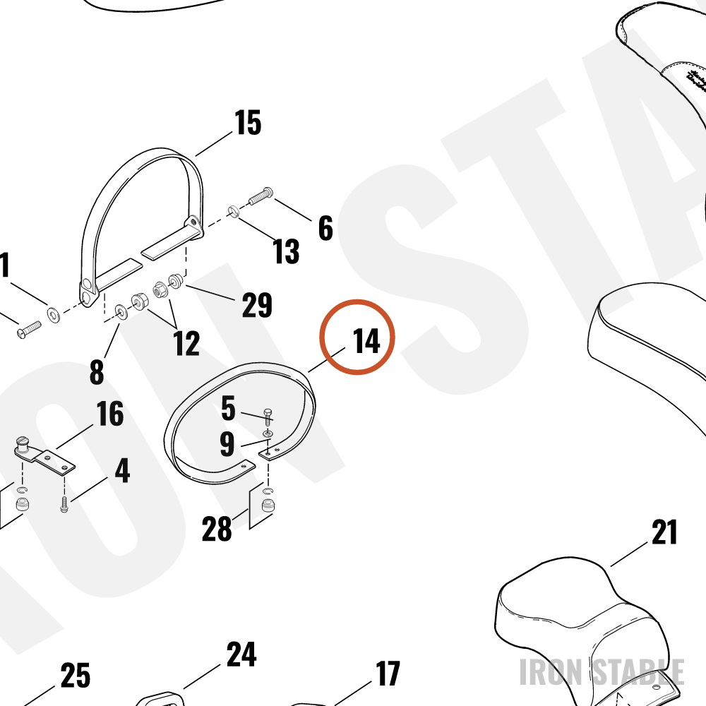Harley-Davidson Grabstrap, Psngr Seat