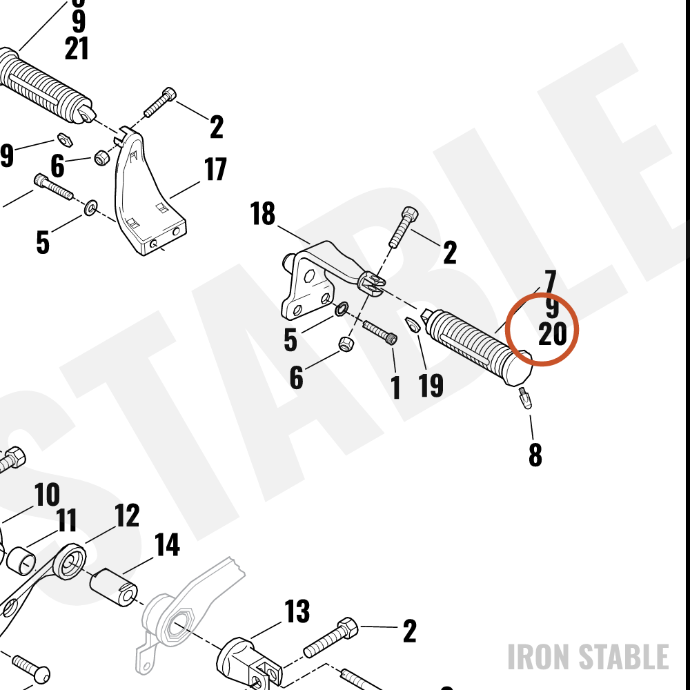 Harley-Davidson Footpeg, Passenger, X