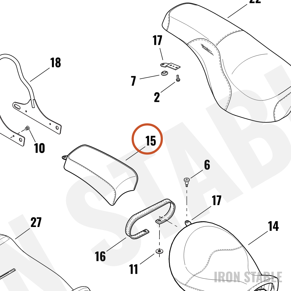 Harley-Davidson Pillion Assembly, Psngr