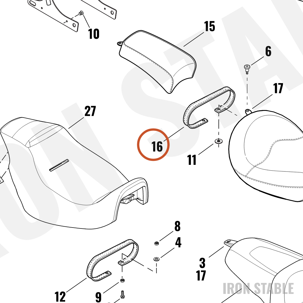 Harley-Davidson Grabstrap, Psngr Seat