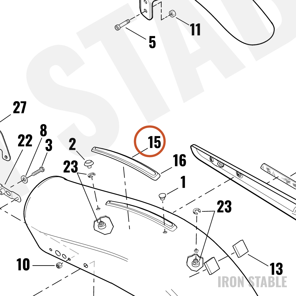 Harley-Davidson Trim, Pillion Mount, Rubber