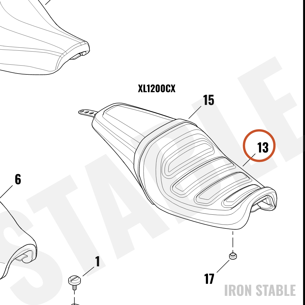 Harley-Davidson Seat, Rdr/Full, Assembly