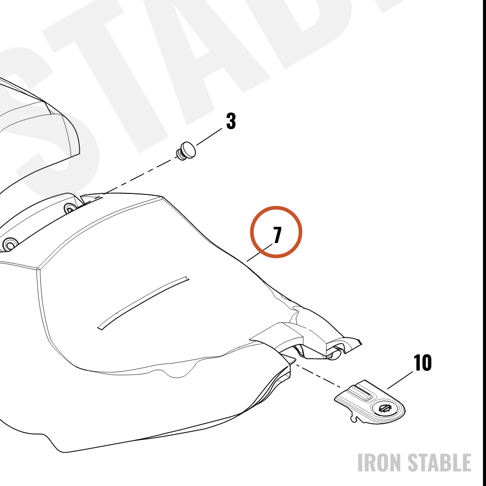 Harley-Davidson Seat, Rdr/Full, Cutout