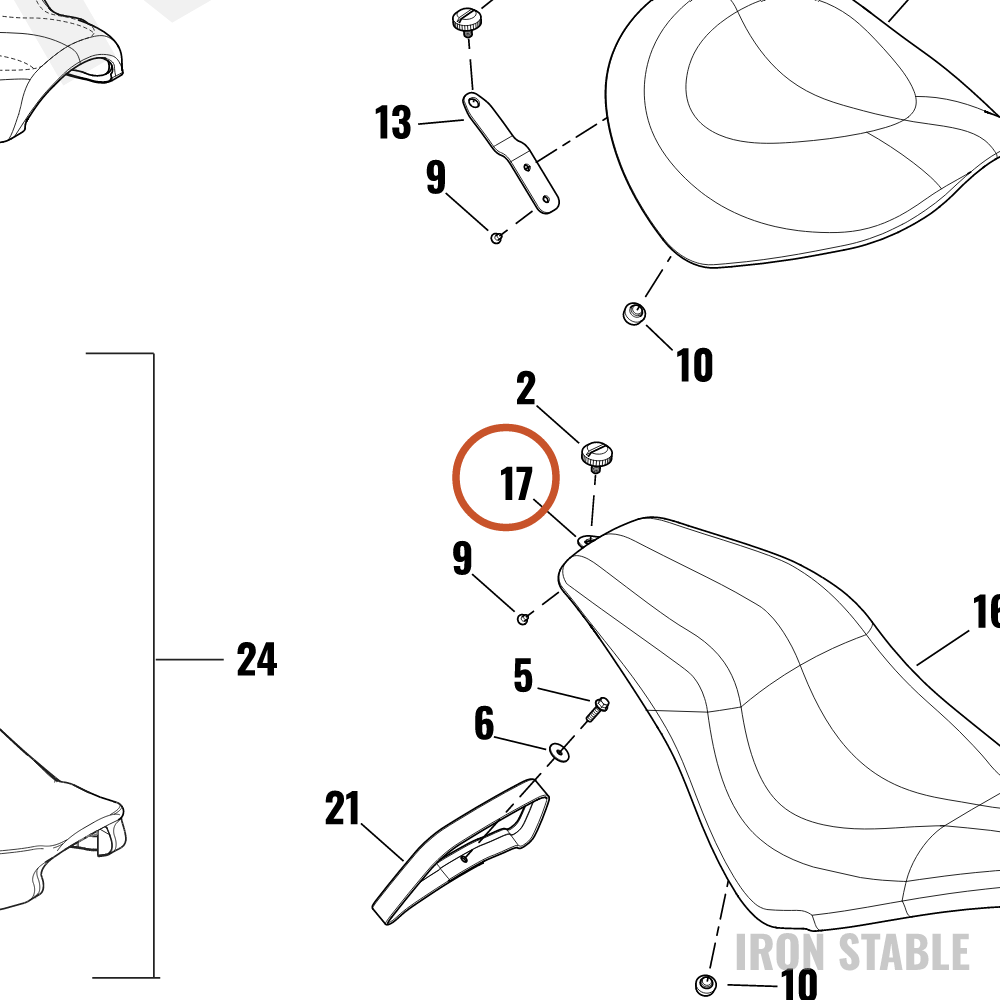 Harley-Davidson Rider/Full Seat Assembly Sub-Component