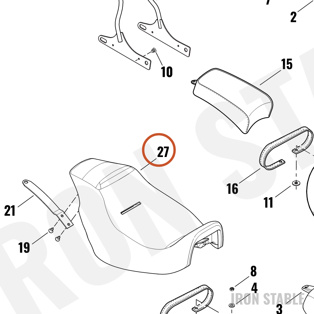 Harley-Davidson Seat, Rdr/Full, Assembly