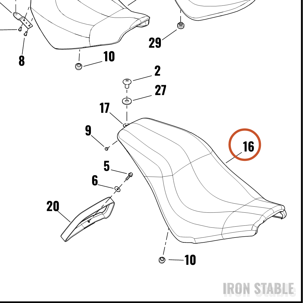 Harley-Davidson Seat, Rdr/Full, Cr