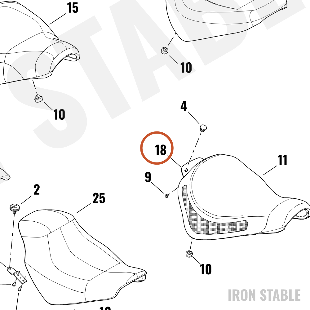Harley-Davidson Rider/Full Seat Assembly Sub-Component