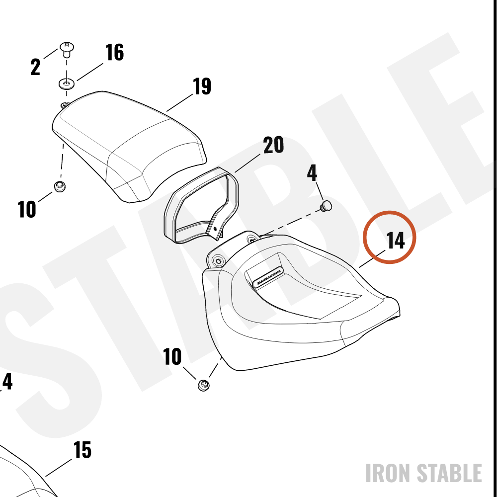 Harley-Davidson Seat, Rdr/Full, Cruiser