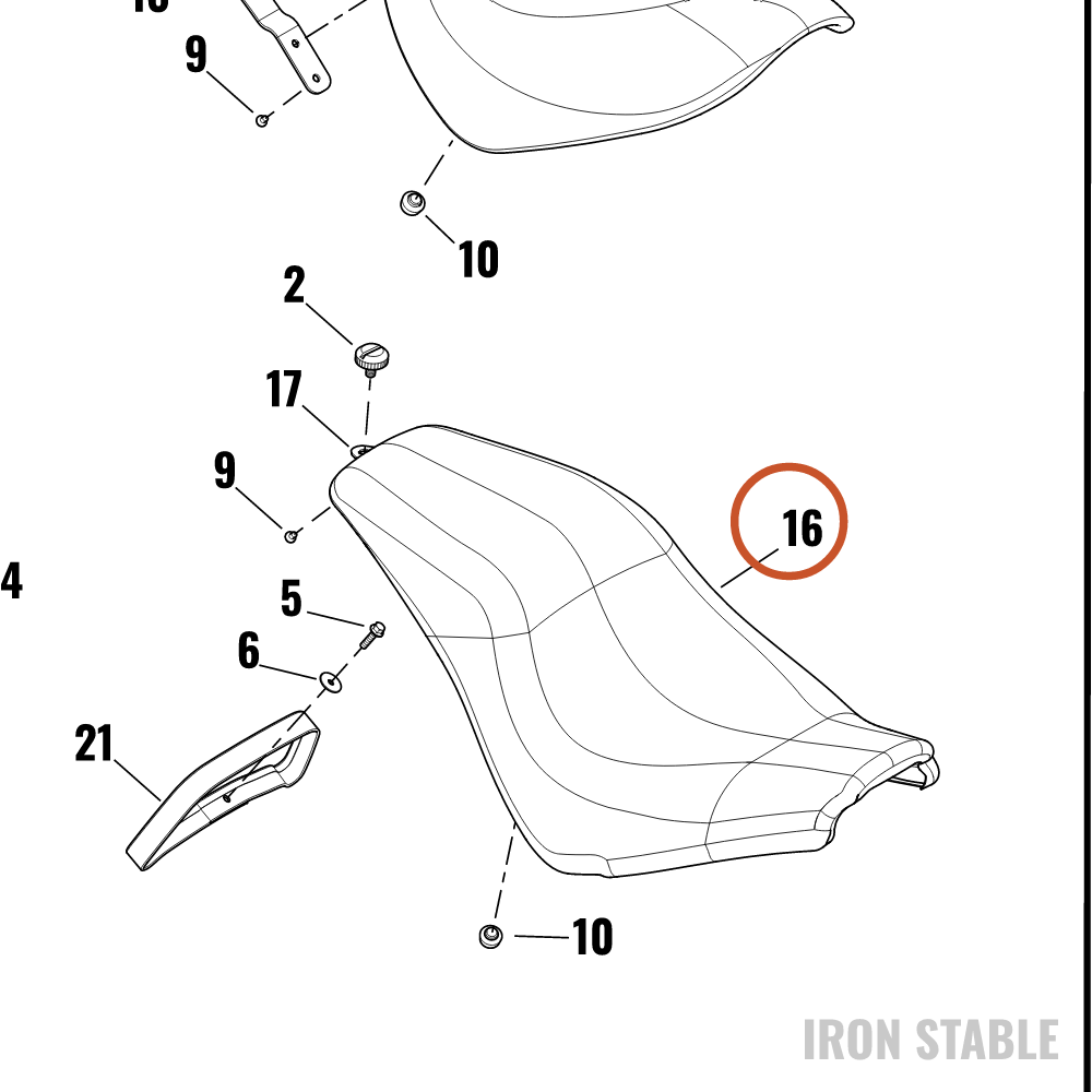 Harley-Davidson Kit, Rdr Seat, Bom