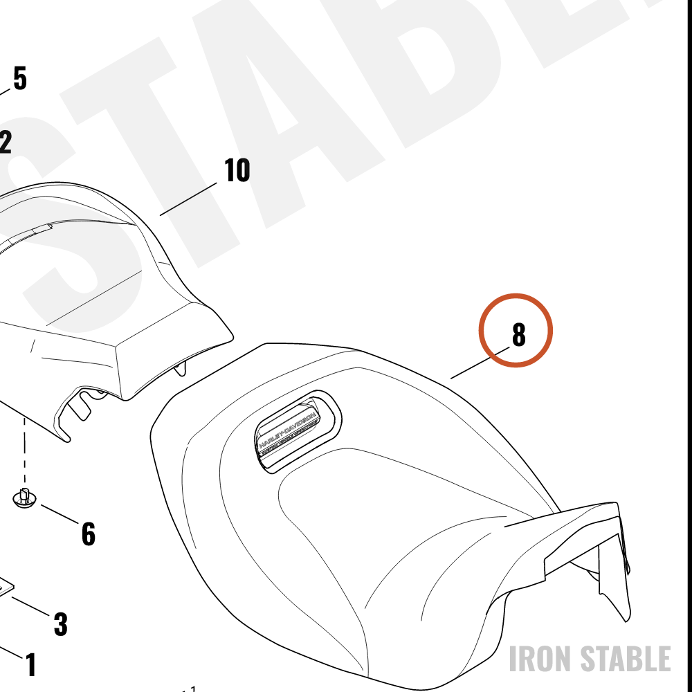 Harley-Davidson Seat, Rdr/Full, Assembly
