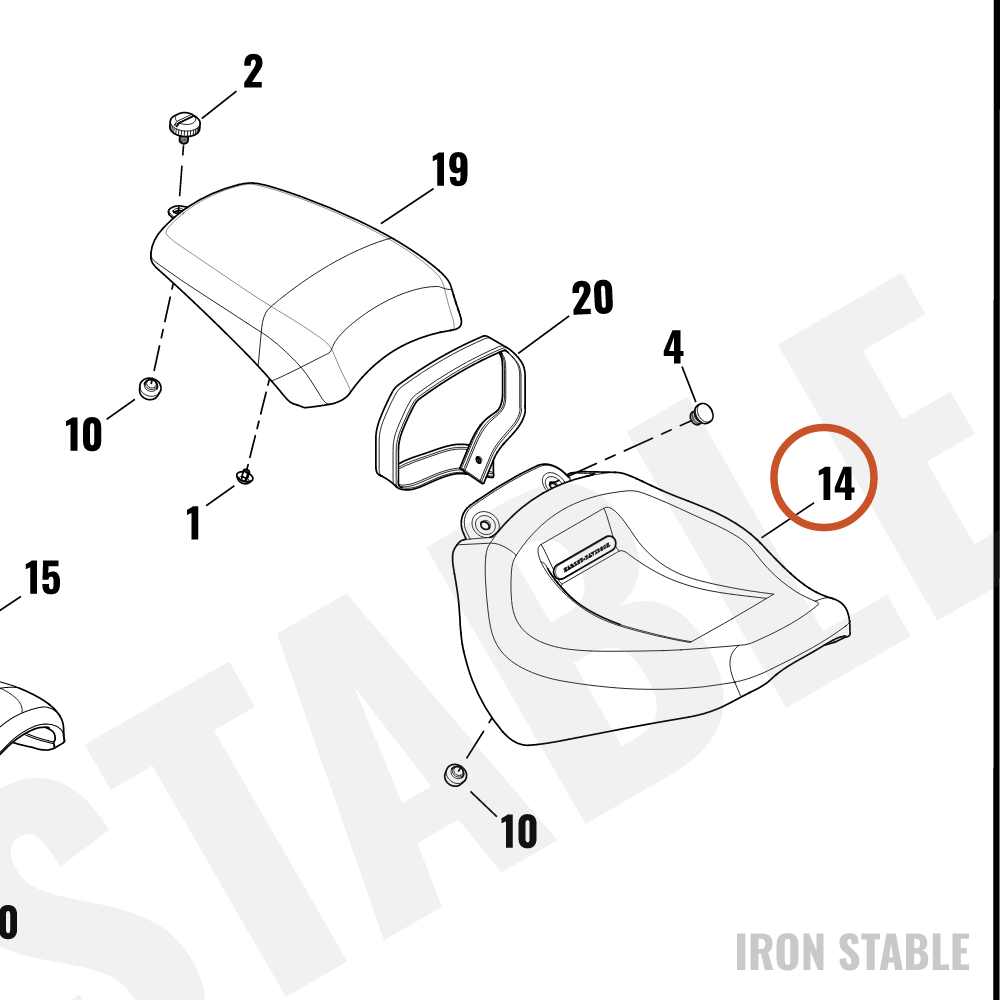 Harley-Davidson Seat, Rdr/Full, Assembly