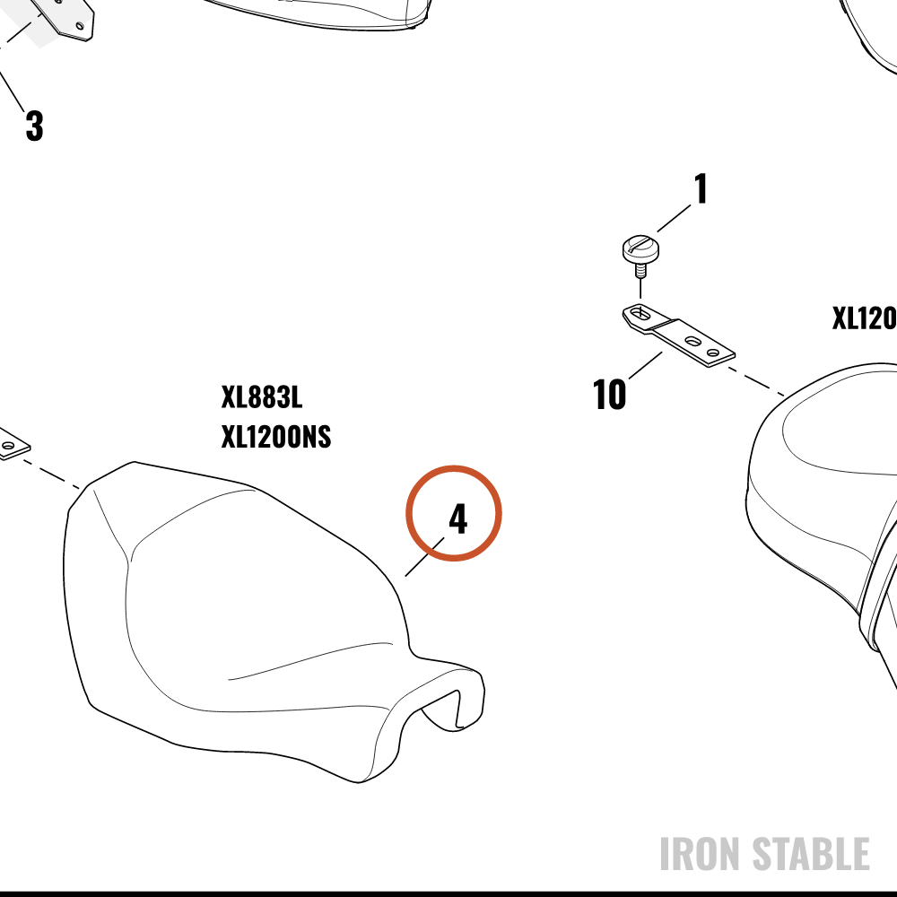 Harley-Davidson Seat, Rdr/Full, Cafe Solo