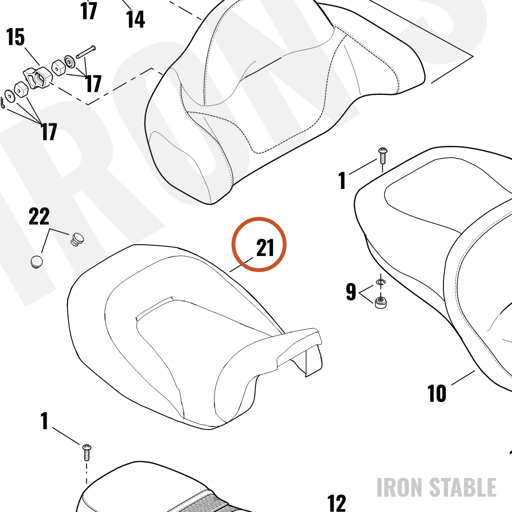 Harley-Davidson Seat, Rdr/Full, Solo