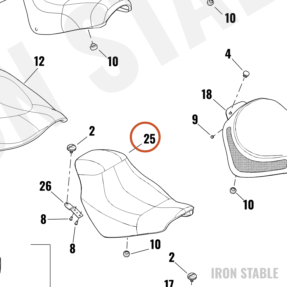 Harley-Davidson Seat, Rdr/Full, Solo