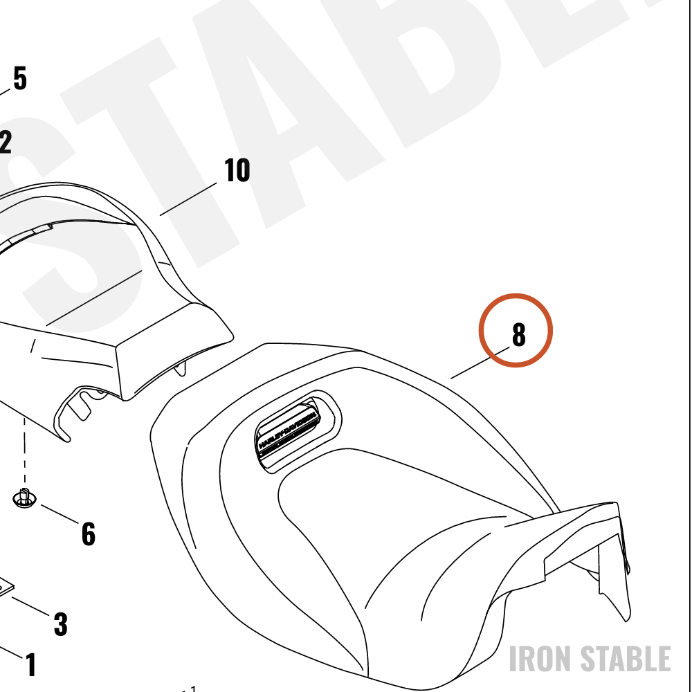 Harley-Davidson Seat, Rdr/Full, Cvo