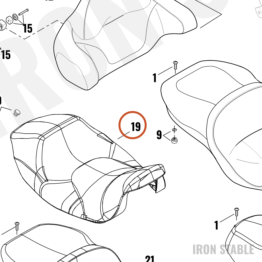 Harley-Davidson Seat, Rdr/Full, Solo