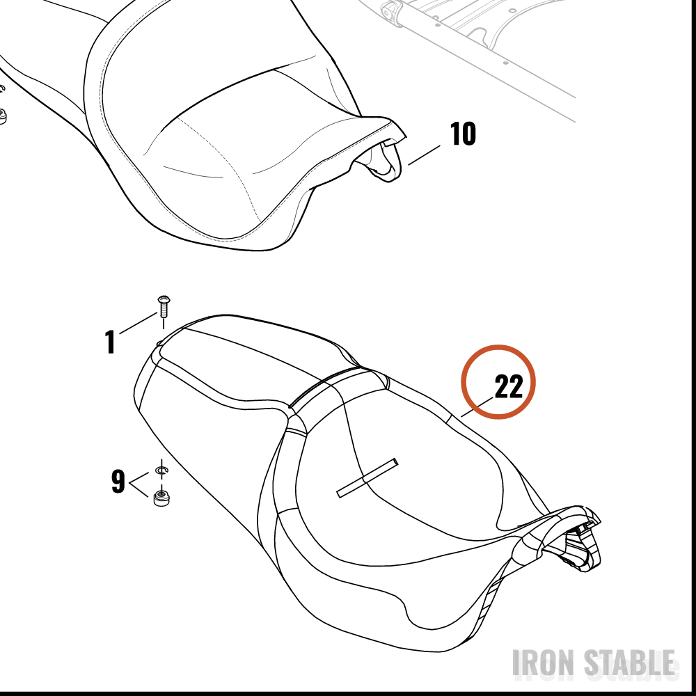 Harley-Davidson Seat, Rdr/Full, Assembly