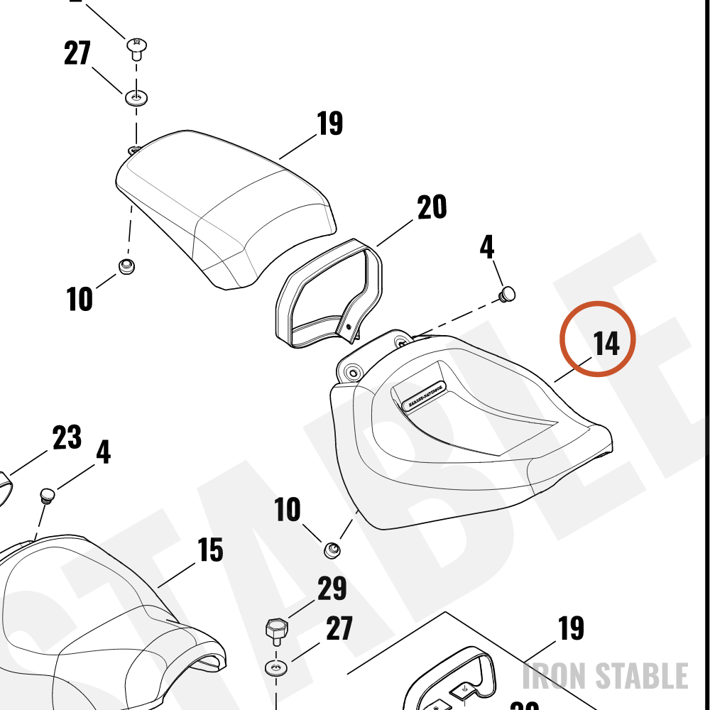Harley-Davidson Seat, Rdr/Full, Assembly