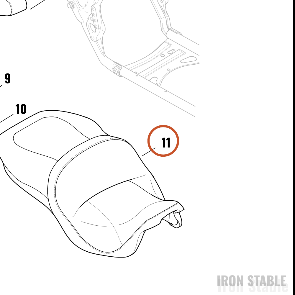 Harley-Davidson Seat, Rdr/Full, 1-Pc-2-Up