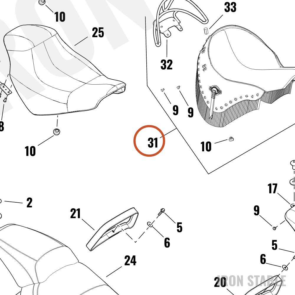 Harley-Davidson Seat, Rdr/Full, Solo
