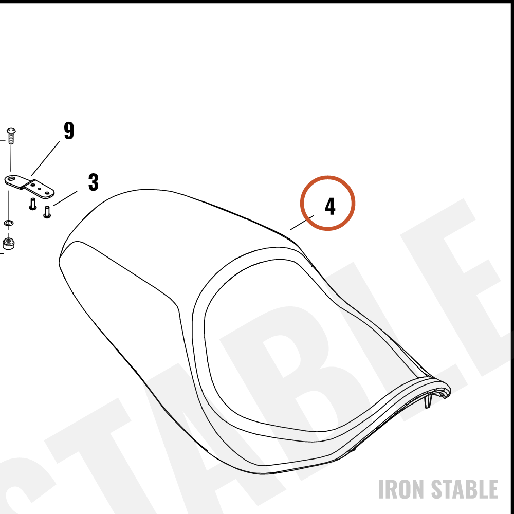 Harley-Davidson Seat, Rdr/Full, 1-Pc-2-Up