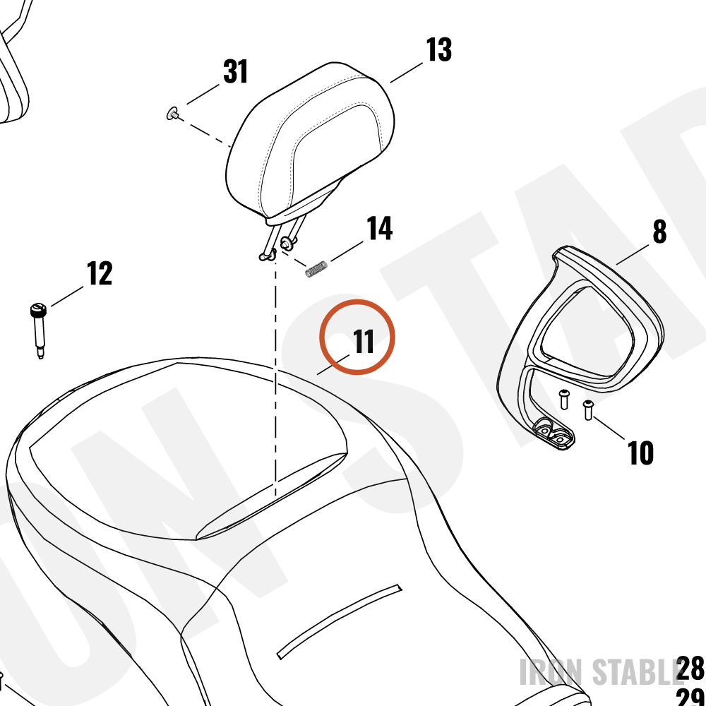 Harley-Davidson Seat, Rdr/Full, Trad