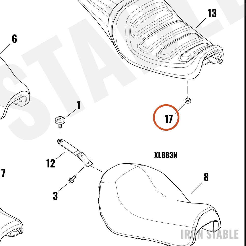 Harley-Davidson Spnsn, Seat, Isolator