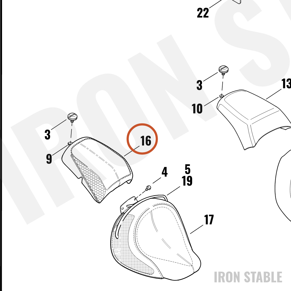 Harley-Davidson Pillion Assembly, Psngr