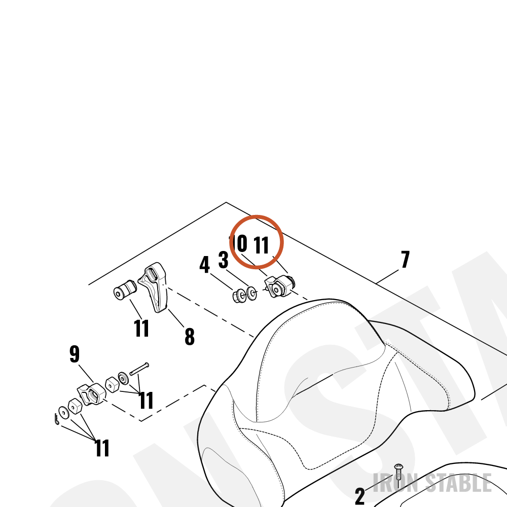 Harley-Davidson Kit-Backrest Isolation