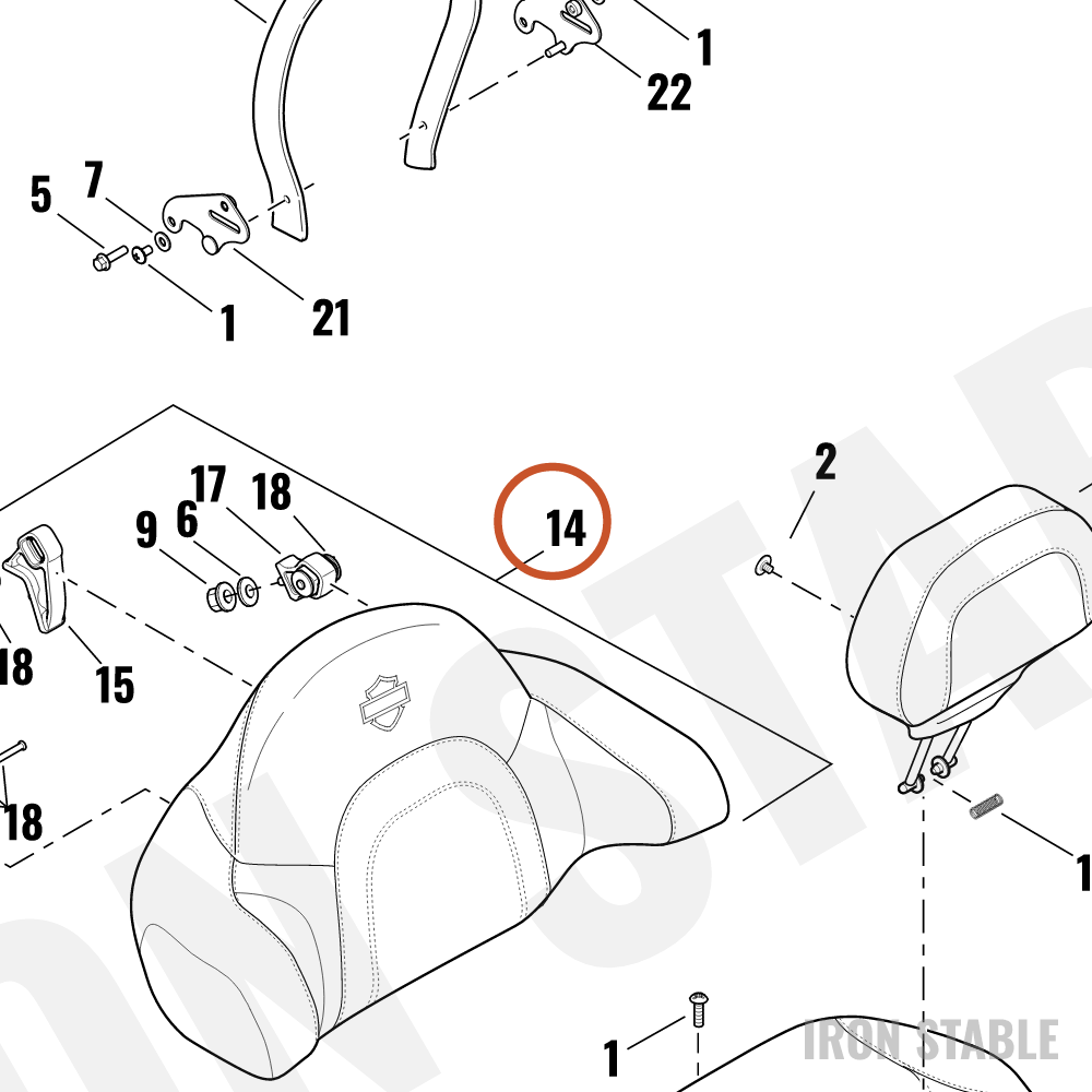 Harley-Davidson Support Struct, Bkrst, Passenger