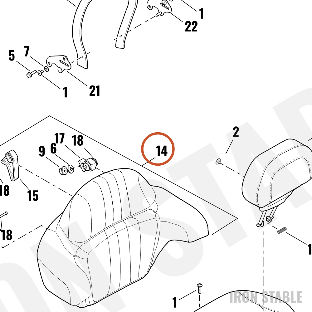 Harley-Davidson Support Struct, Bkrst, Passenger