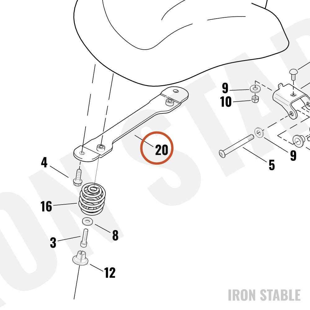Harley-Davidson Bracket, Spring Seat Suprt