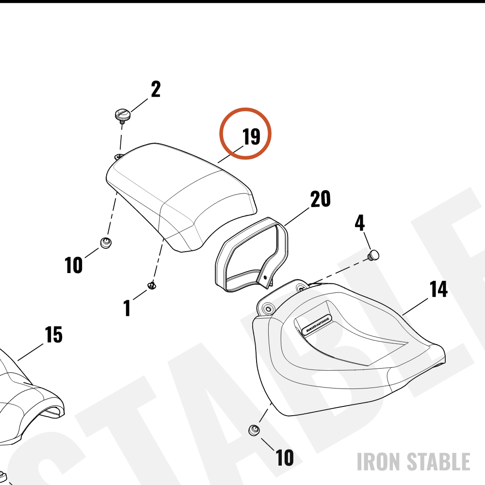 Harley-Davidson Seat, Passenger, Cr, Pillion