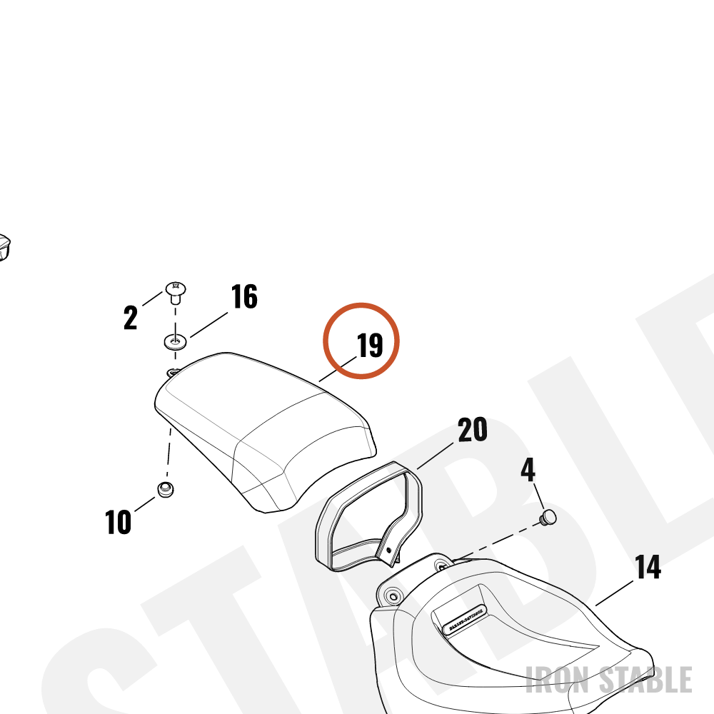 Harley-Davidson Seat, Passenger, Cruiser, Pillion