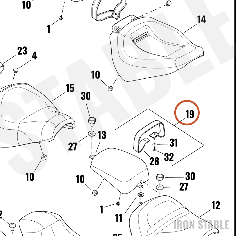 Harley-Davidson Seat, Passenger, Pillion, Assembly
