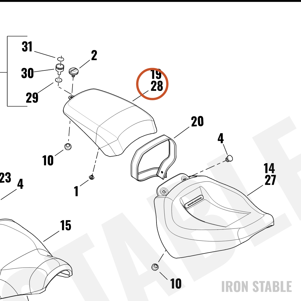 Harley-Davidson Seat, Passenger, Cruiser, Pillion