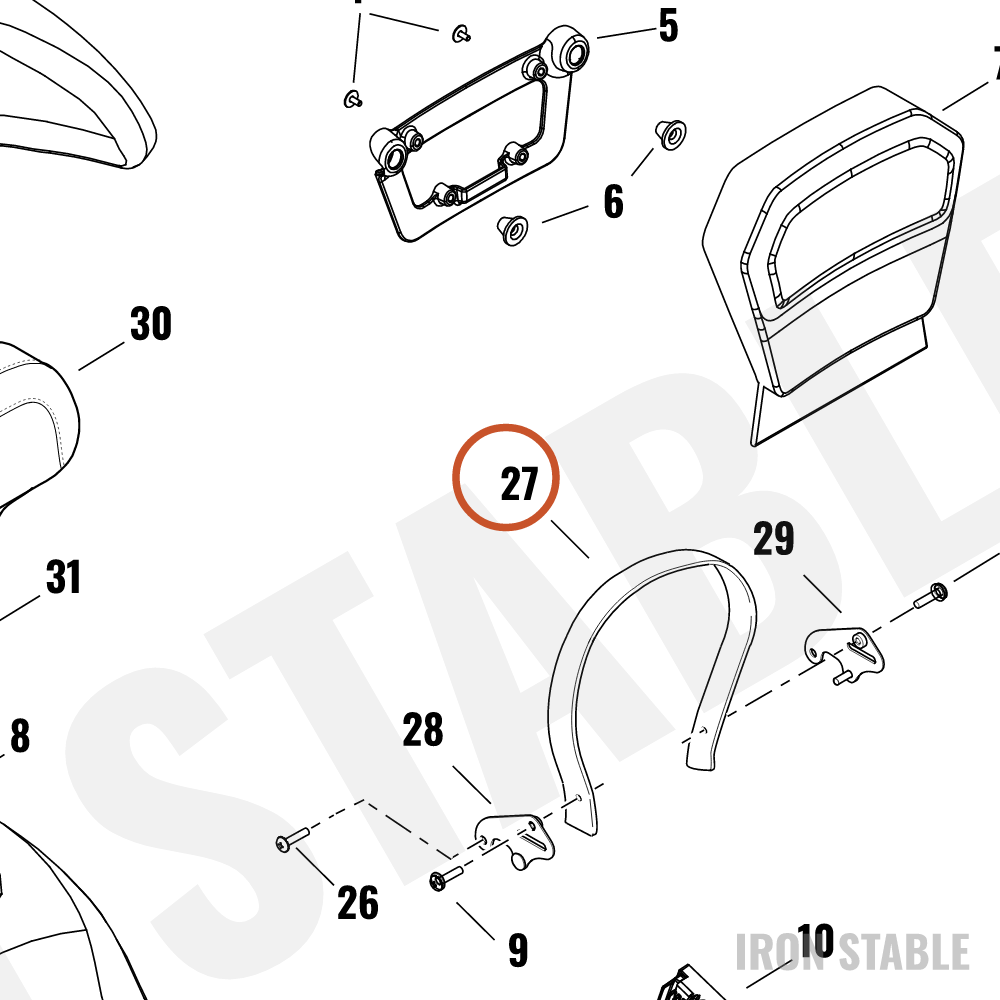 Harley-Davidson Handle, Passenger Grab, 2-Pc-2-Up