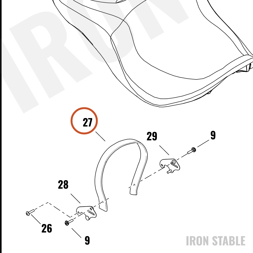 Harley-Davidson Handle, Passenger Grab, Grab Strap, L
