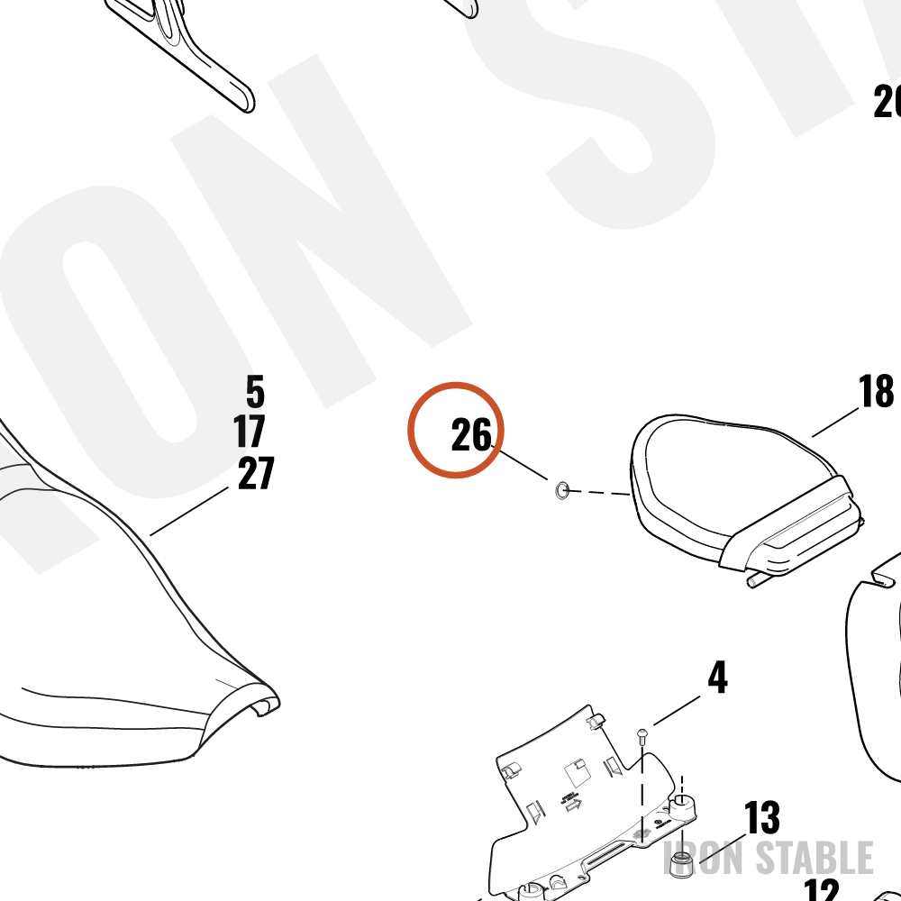 Harley-Davidson Latch Ring, Pillion