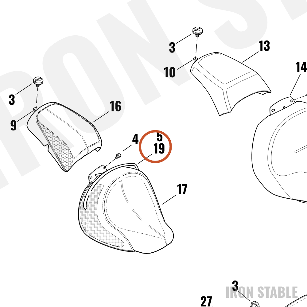 Harley-Davidson Grabrail Assembly, Seat