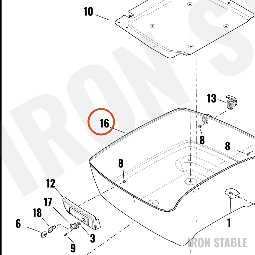 Harley-Davidson Blank-Bottom, T-Pak