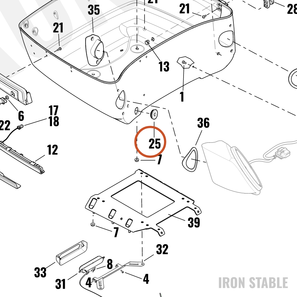 Harley-Davidson Grommet, T-Pak Wiring