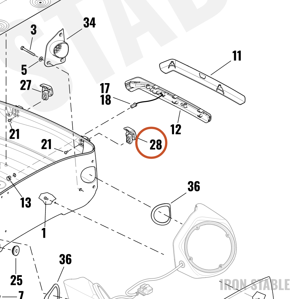 Harley-Davidson Hinge Assembly, Front T-Pak