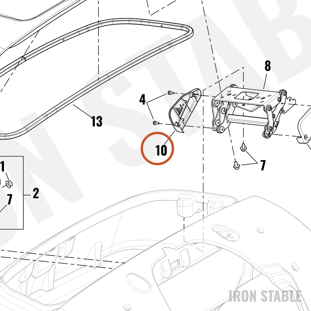 Harley-Davidson Cover, Rr Trunk Hinge