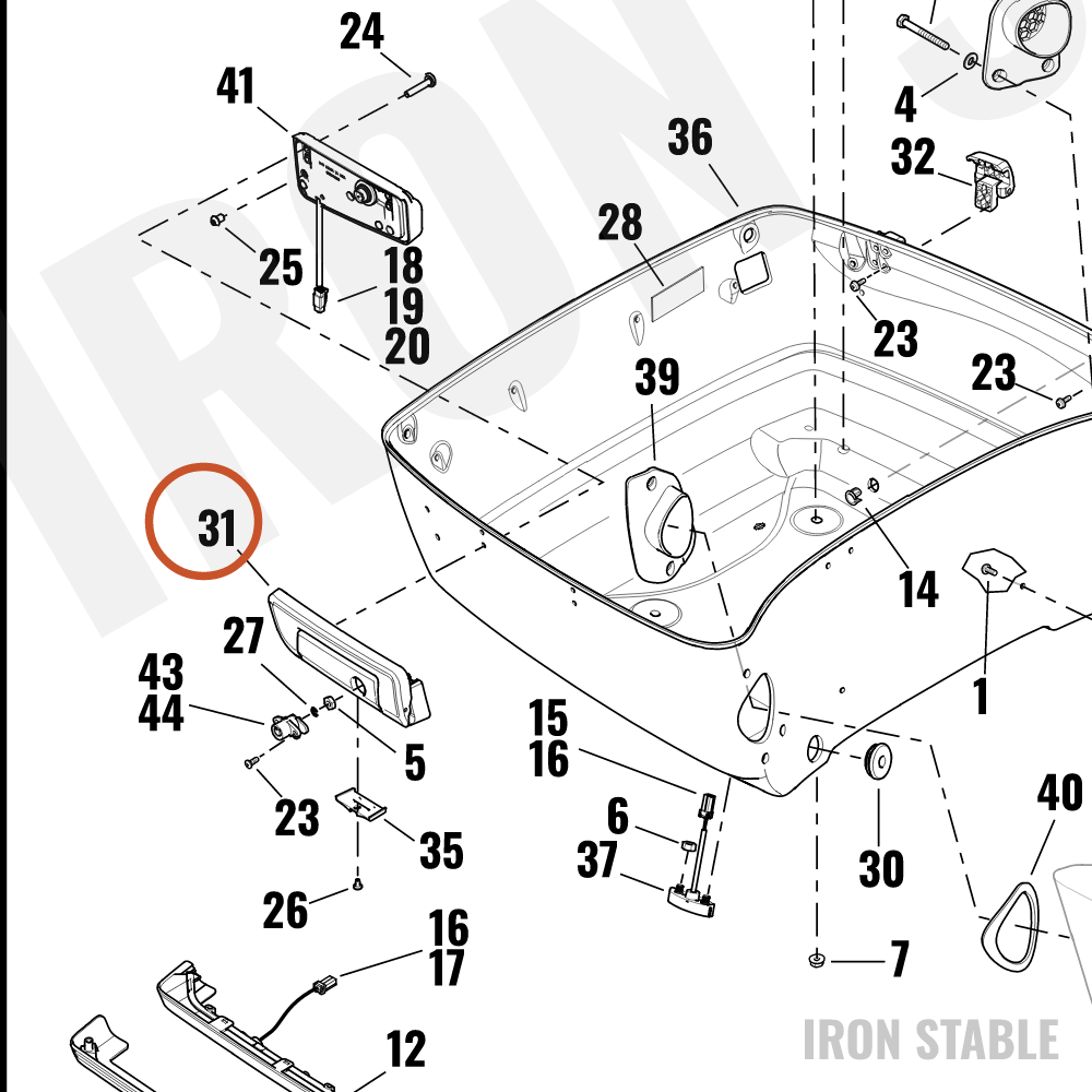 Harley-Davidson Latch, Case, T-Pak, Lower, Sld
